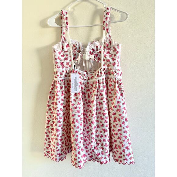 For Love & Lemons NWT Baby Blooms Pink Corset Floral Mini Dress Size XL - Picture 8 of 13